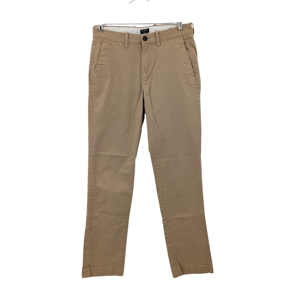 J. Crew Flex Khaki Straight Leg Chino Pants Cotton Stretch W29 L31 Preppy Office - Picture 1 of 11